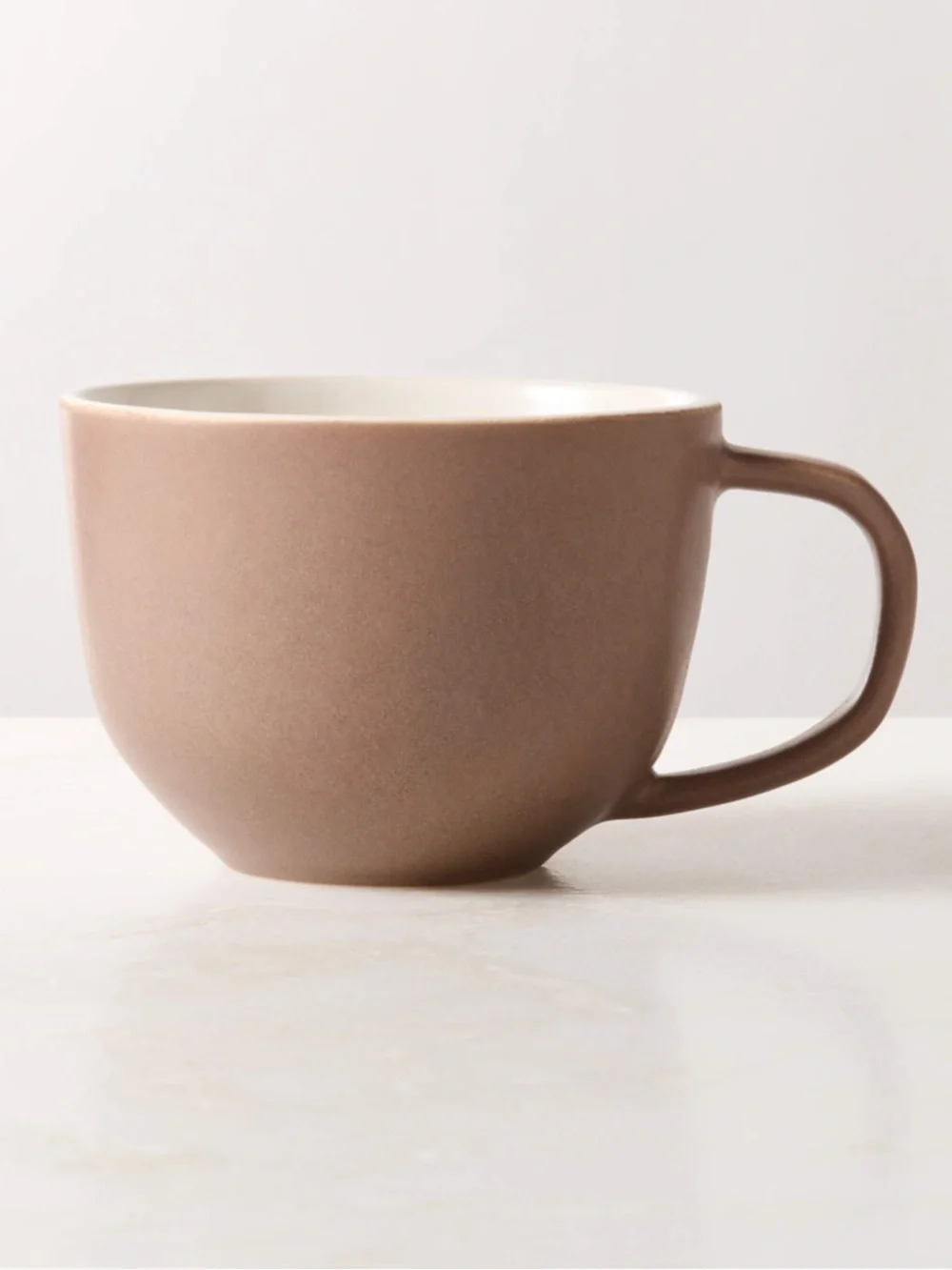 New! CB2 Matte Stoneware in brown&Warm White Mug 11oz - Picture 1 of 3